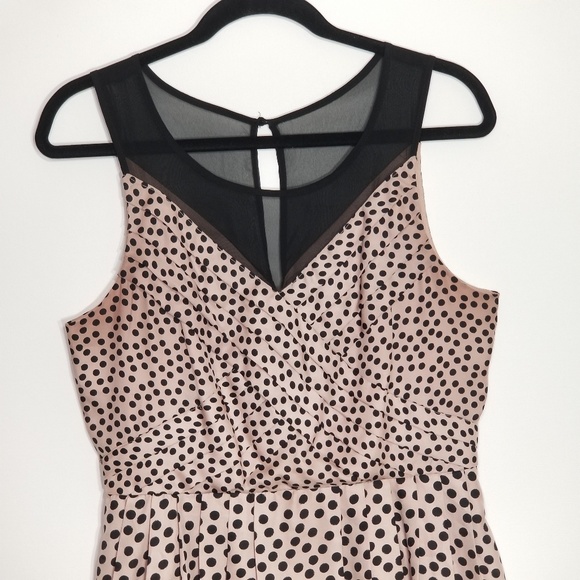 LC Lauren Conrad Black and Tan Polka Dot Dress - Picture 2 of 7